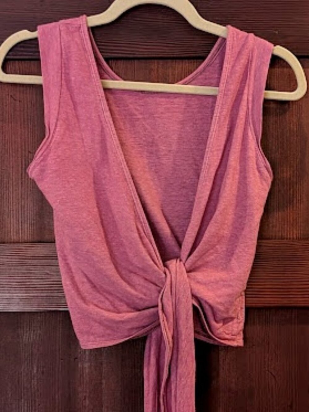XSmall Rhubarb Bohemian Folk Sleeveless Wrap Top Hemp Cotton Blend